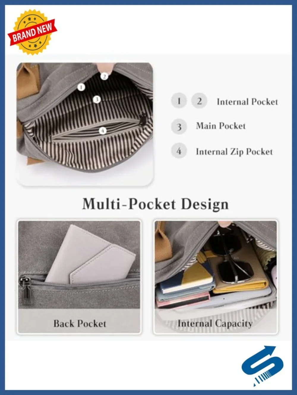 Women Canvas Shoulder Bag Large Crossbody Tote Satchel Messenger Casual Handbag
